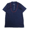 VISVIM ビズビム 18AW 0118305010007 INDIGO BEADS TEE HENLEY S/S ビーズ装飾 ヘンリーネック 半袖 カットソー Tシャツ インディゴブルー系 3【中古】