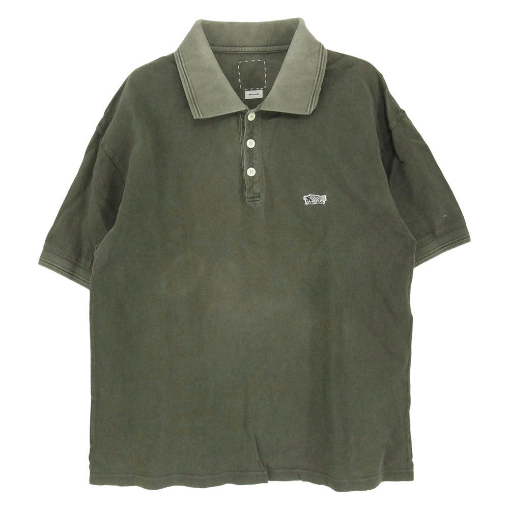 VISVIM ビズビム 0121105010018 JUMBO WELLER ジャンボ ウェラー 鯉のぼりアップリケ 半袖 ポロシャツ カーキ系 3【中古】