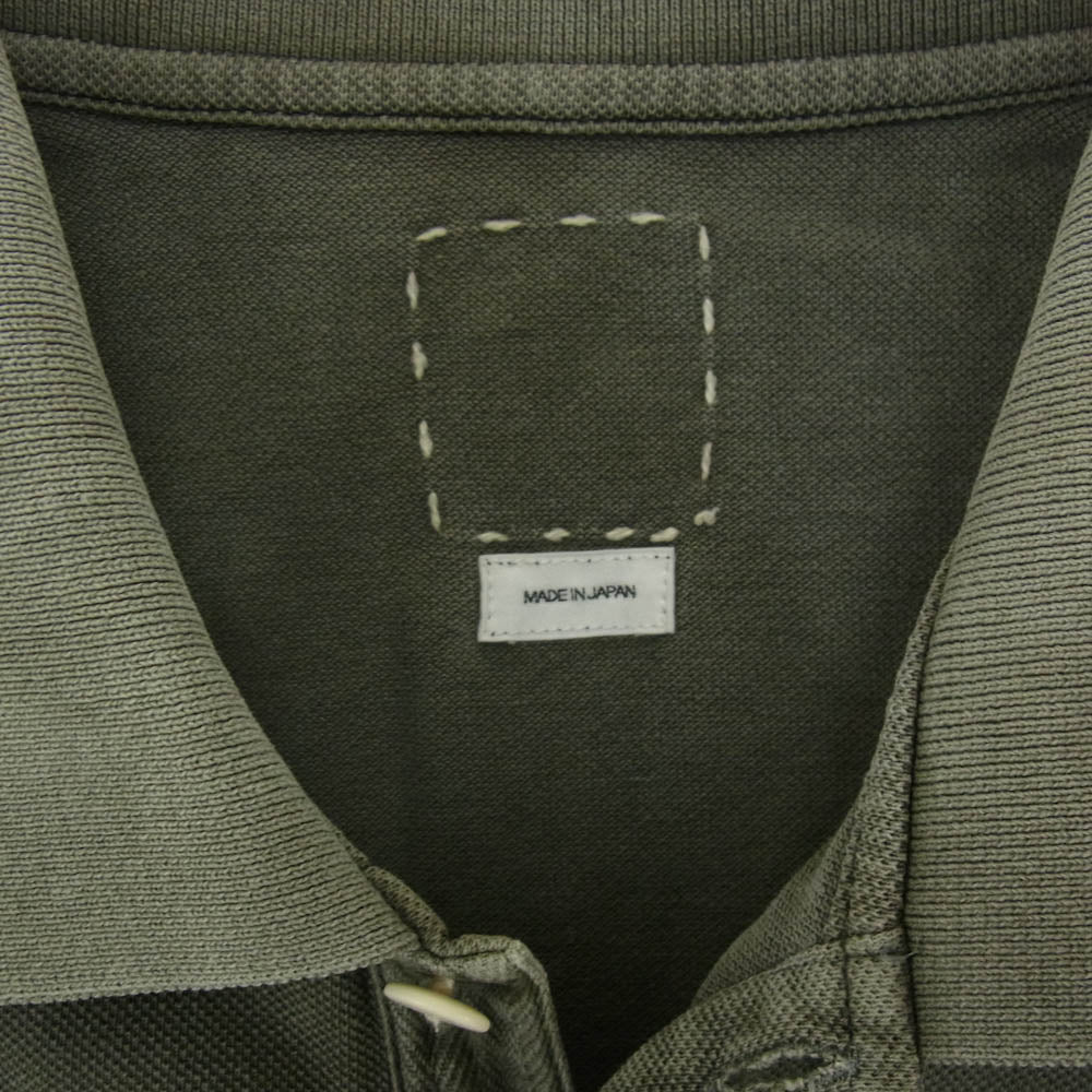 VISVIM ビズビム 0121105010018 JUMBO WELLER ジャンボ ウェラー 鯉のぼりアップリケ 半袖 ポロシャツ カーキ系 3【中古】