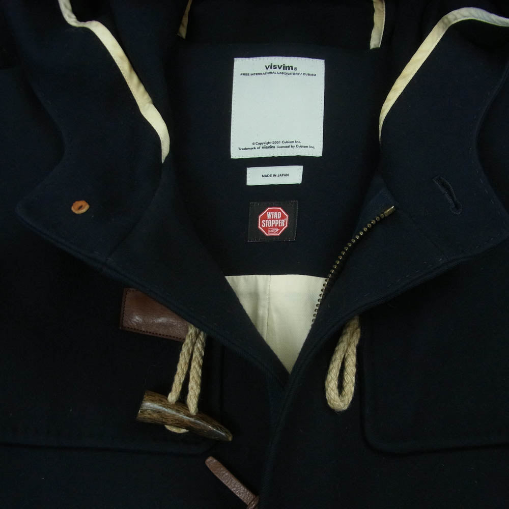 VISVIM ビズビム VS0001571 COMMODORE COAT WOOL WINDSTOPPER メルトン ダッフル コート ダークネイビー系 M【中古】