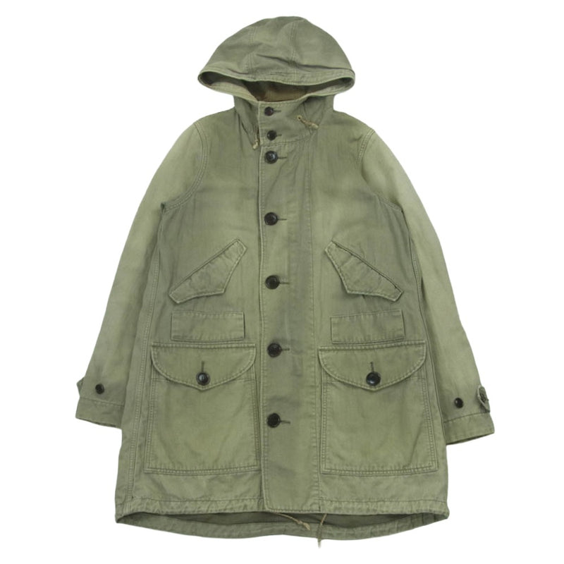 VISVIM ビズビム 15SS 0115105013018 TOWNSEND COAT PRIME HERRINGBONE タウンゼント プライム ミリタリー フーデッド モッズ コート カーキ系 グレイッシュオリーブ系 1【中古】