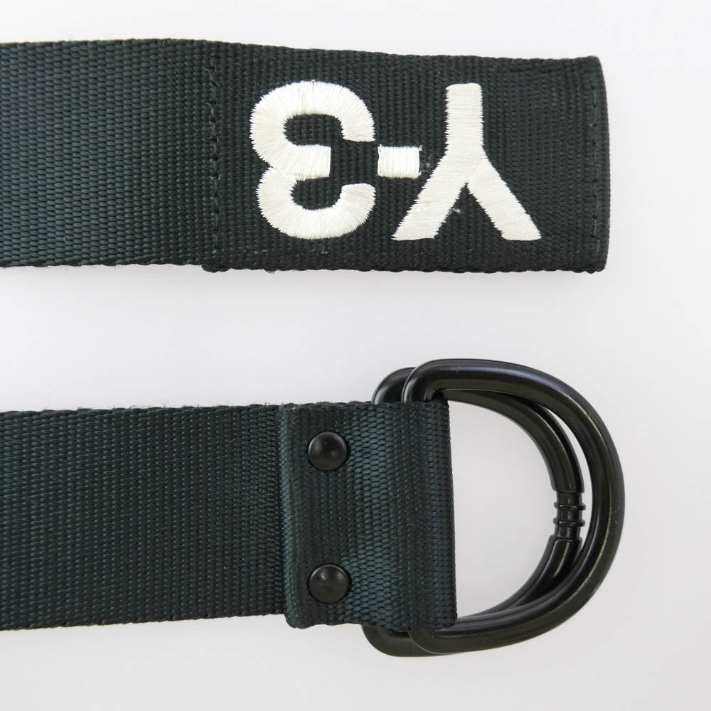 Y-3 Yohji Yamamoto ワイスリー ヨウジヤマモト ロゴ刺繍 ダブルリング ロングベルト ブラック系 L【中古】