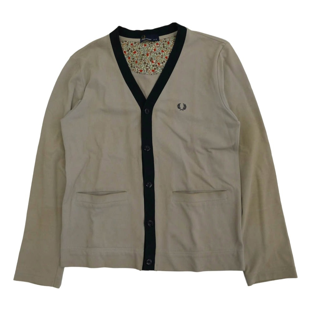 FRED PERRY フレッドペリー F1526 Pique Cardigan 鹿の子 ニットカーディガン グレー系 XS【中古】
