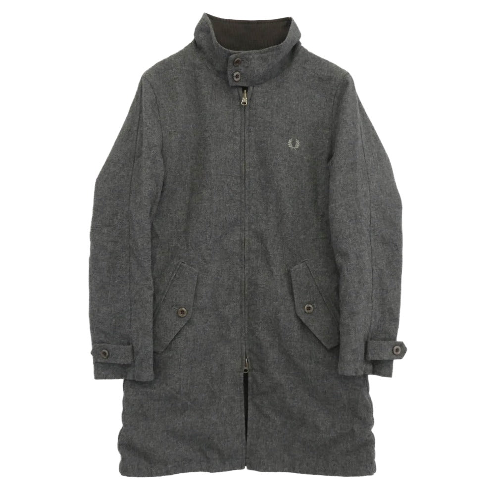 FRED PERRY フレッドペリー F2397 リバーシブル ハリントンマック ウール コート グレー系 S【中古】