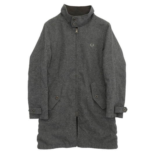 FRED PERRY フレッドペリー F2397 リバーシブル ハリントンマック ウール コート グレー系 S【中古】