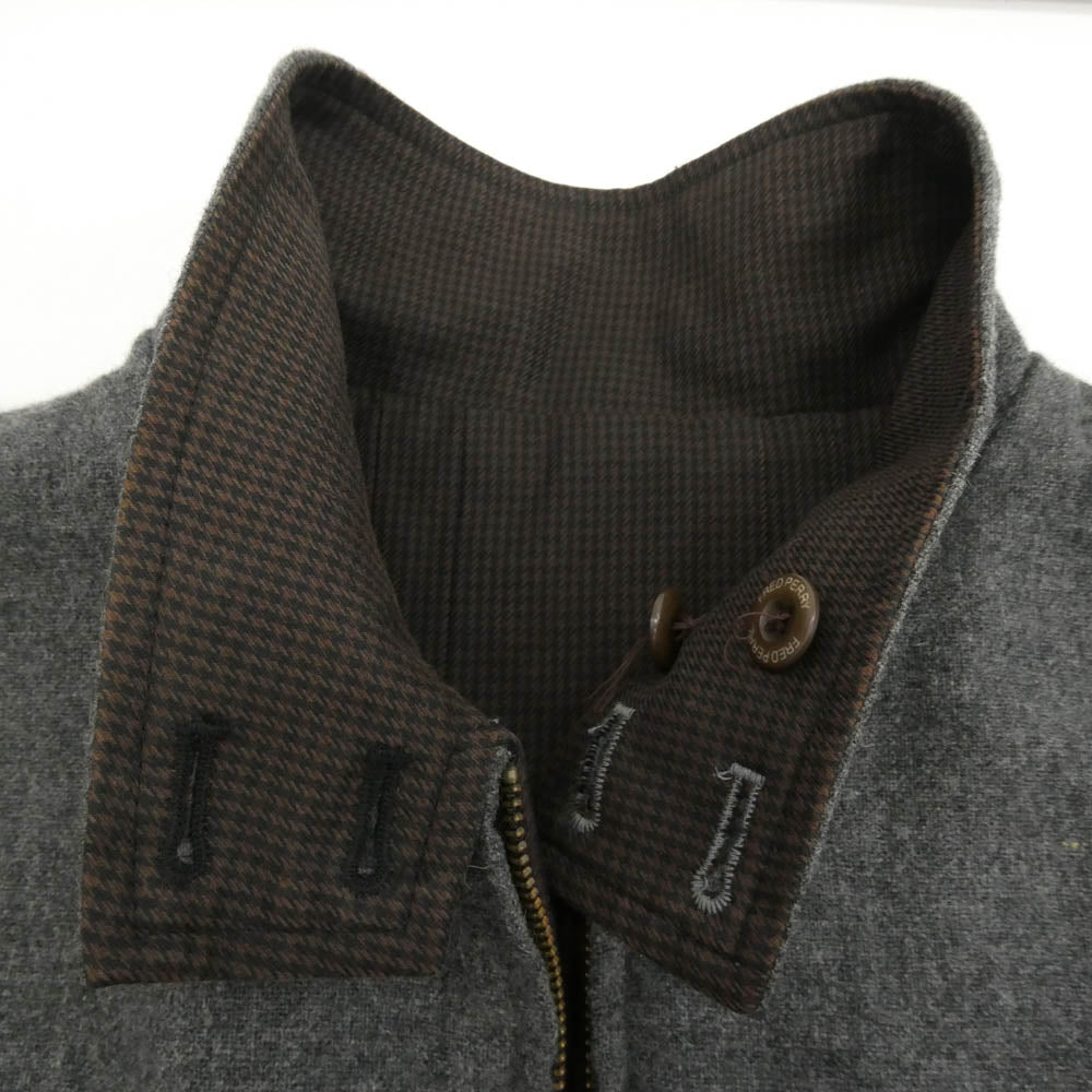 FRED PERRY フレッドペリー F2397 リバーシブル ハリントンマック ウール コート グレー系 S【中古】