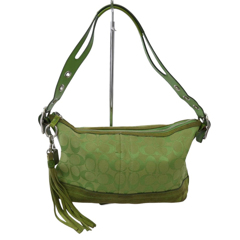 COACH コーチ 9363 シグネチャー ショルダーバッグ グリーン系 表記なし【中古】