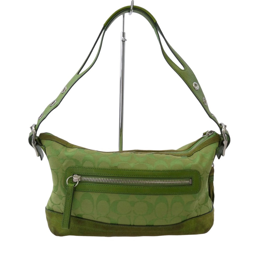 COACH コーチ 9363 シグネチャー ショルダーバッグ グリーン系 表記なし【中古】