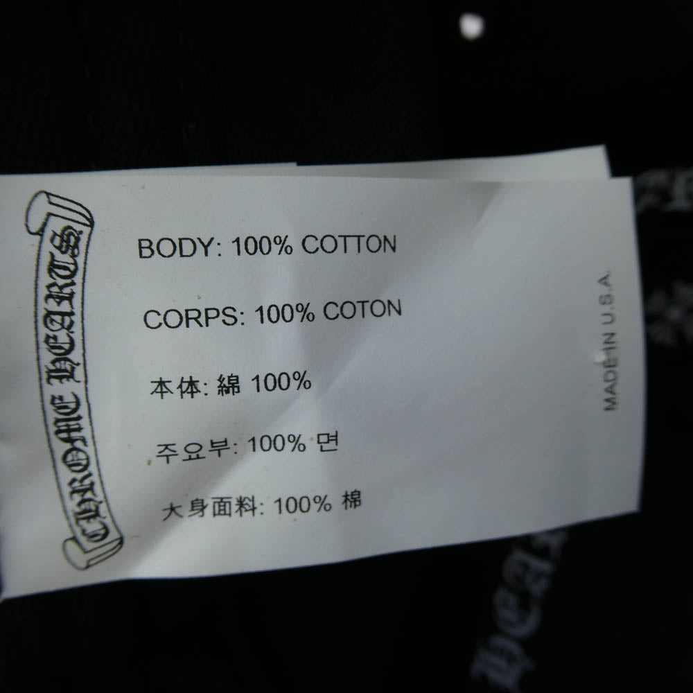 CHROME HEARTS クロムハーツ（原本無） BASEBALL CAP CHクロス刺繍 ベースボール キャップ ブラック系 53-60【美品】【中古】