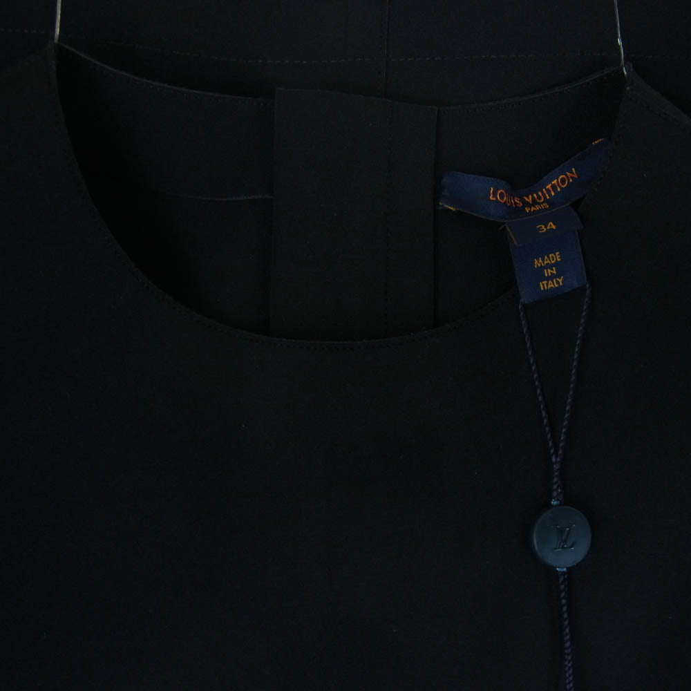 LOUIS VUITTON ルイ・ヴィトン 1A7VTN モノグラム ペプラム ノースリーブ ブラウス イタリア製 ブラック系 34【新古品】【未使用】【中古】