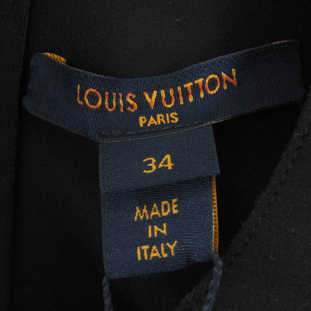 LOUIS VUITTON ルイ・ヴィトン 1A7VTN モノグラム ペプラム ノースリーブ ブラウス イタリア製 ブラック系 34【新古品】【未使用】【中古】