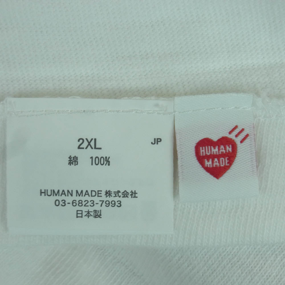 HUMAN MADE ヒューマンメイド HM30TE017 GRAPHIC T-SHIRT グラフィック 半袖 Tシャツ スラブ 生地 ホワイト系 2XL【新古品】【未使用】【中古】