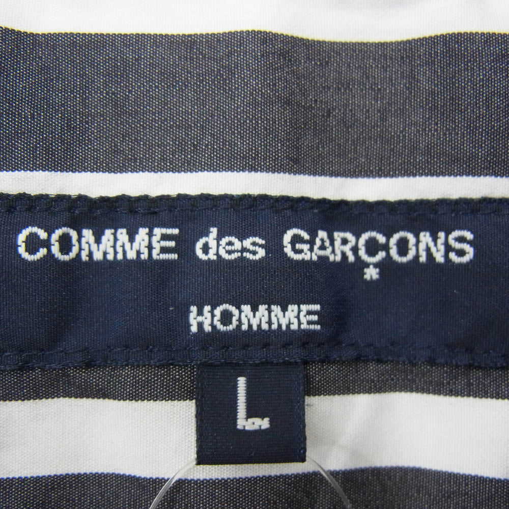 COMME des GARCONS HOMME コムデギャルソンオム AD2023 HM-B016 プルオーバー ストライプ 長袖 シャツ ブラック系 L【中古】