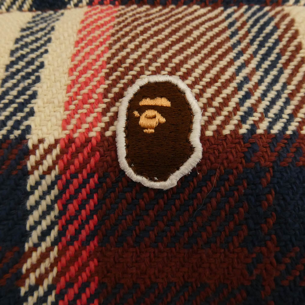A BATHING APE アベイシングエイプ 001DNJ801008M ラブジェネチェック CHECK DOWN JACKET 総柄 ジップアップ ダウン ジャケット マルチカラー系 XL【中古】