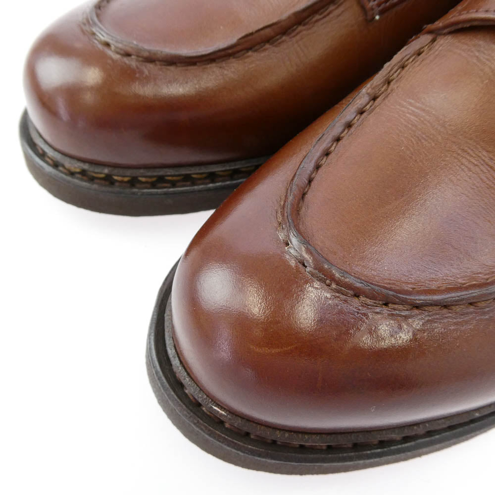 Paraboot パラブーツ 65119 フランス製 CHAMBORD シャンボード モックトゥ パラテックスソール レザー シューズ ダークブラウン系 8 F【美品】【中古】