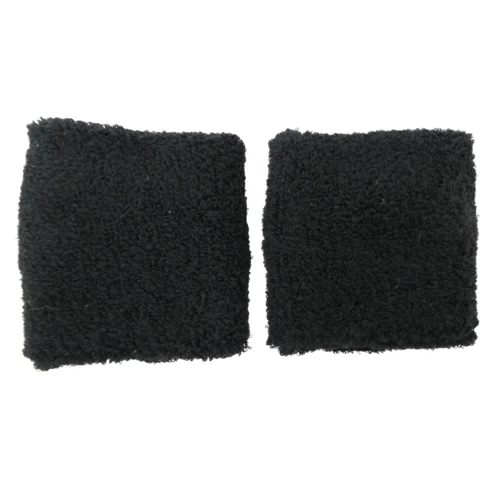 CHROME HEARTS クロムハーツ（原本無） SWEATBAND WRIST パテントレザー クロスパッチ パイル リストバンド 2個セット ブラック系 7cm【中古】