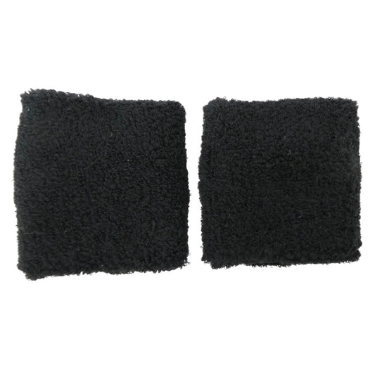 CHROME HEARTS クロムハーツ（原本無） SWEATBAND WRIST パテントレザー クロスパッチ パイル リストバンド 2個セット ブラック系 7cm【中古】