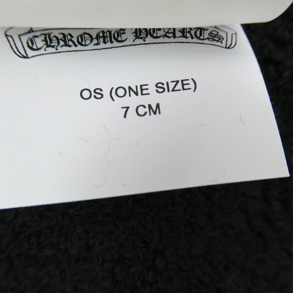 CHROME HEARTS クロムハーツ（原本無） SWEATBAND WRIST パテントレザー クロスパッチ パイル リストバンド 2個セット ブラック系 7cm【中古】