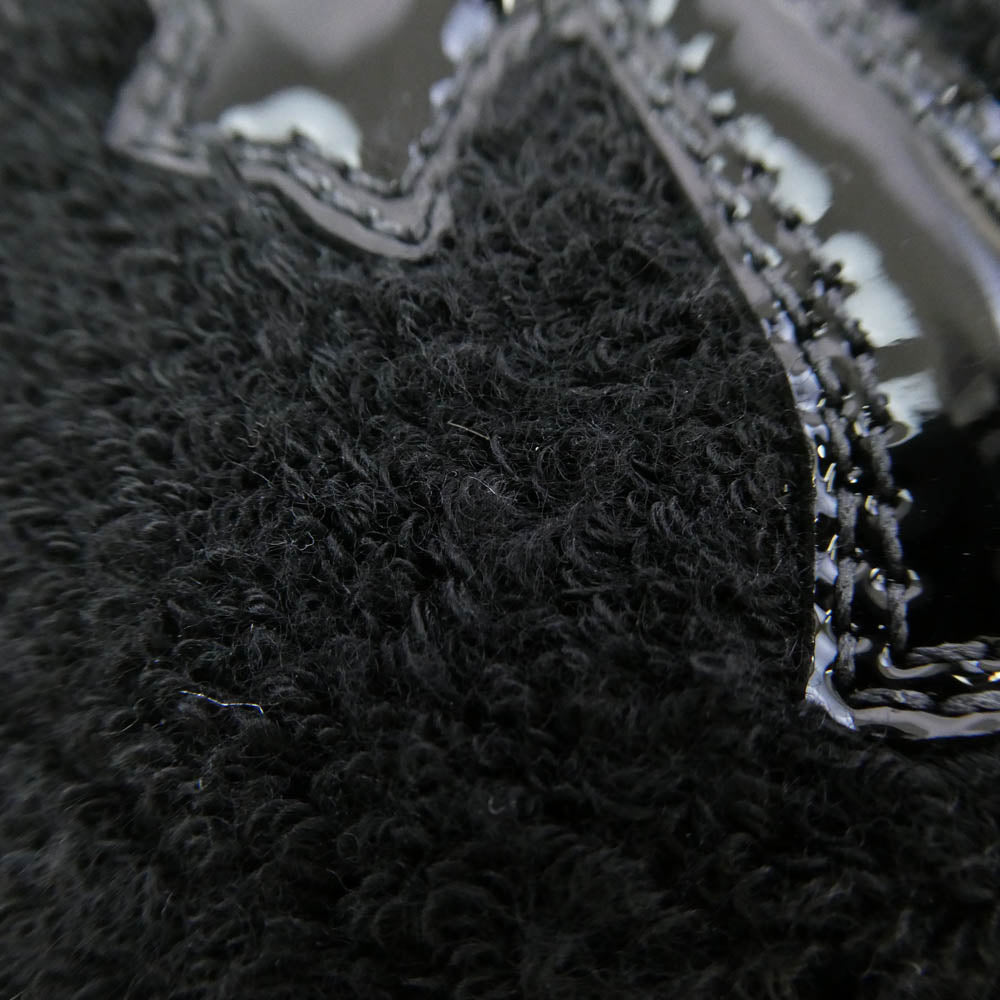 CHROME HEARTS クロムハーツ（原本無） SWEATBAND WRIST パテントレザー クロスパッチ パイル リストバンド 2個セット ブラック系 7cm【中古】