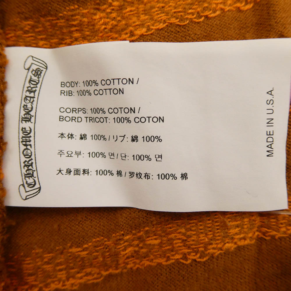 CHROME HEARTS クロムハーツ（原本無） × MATTY BOY Y NOT STRIPE CROSS TEE マッティボーイ ワイノット ボーダー ロゴ チョンパー刺繍 半袖 Tシャツ カットソー オレンジ系 M【中古】