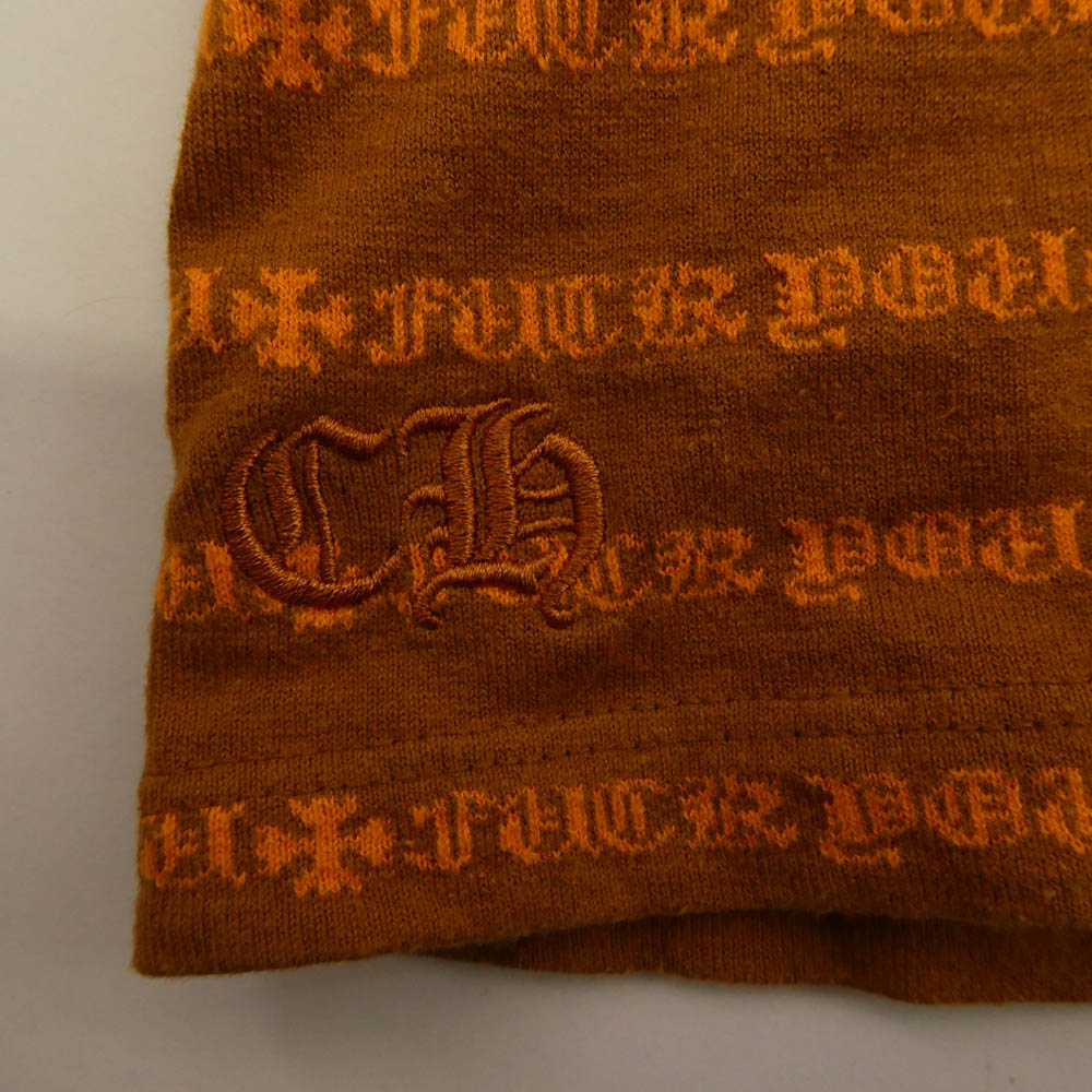 CHROME HEARTS クロムハーツ（原本無） × MATTY BOY Y NOT STRIPE CROSS TEE マッティボーイ ワイノット ボーダー ロゴ チョンパー刺繍 半袖 Tシャツ カットソー オレンジ系 M【中古】