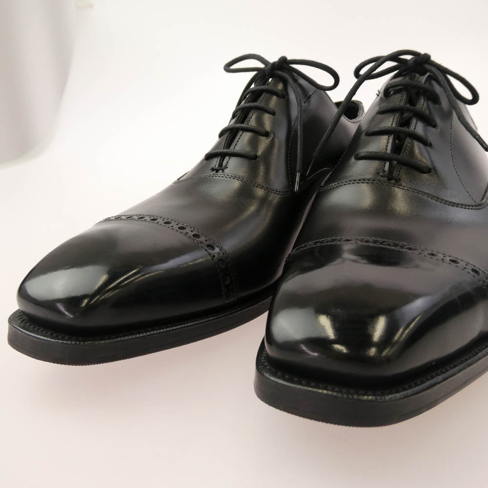 アンソニー クレバリー CV009 英国製 NAKAGAWA パンチドキャップトゥ ドレスシューズ 革靴 オリジナルシューキーパー付属 ブラック系 9【極上美品】【中古】