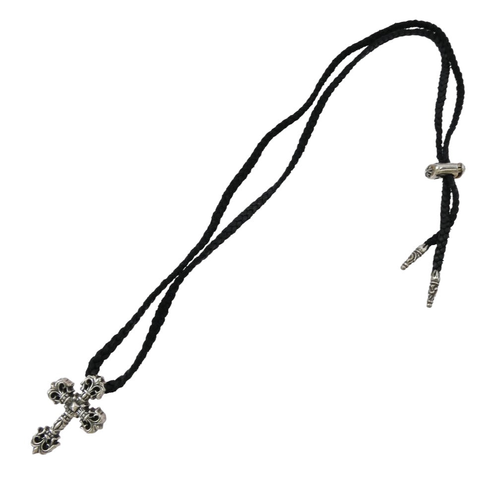 CHROME HEARTS クロムハーツ（原本無） FILIG CROSS-XSM LB LACESTPPRV1 フィリグリークロス XS レースストッパー レザーブレイド シルバー ネックレス シルバー系 ブラック系【中古】