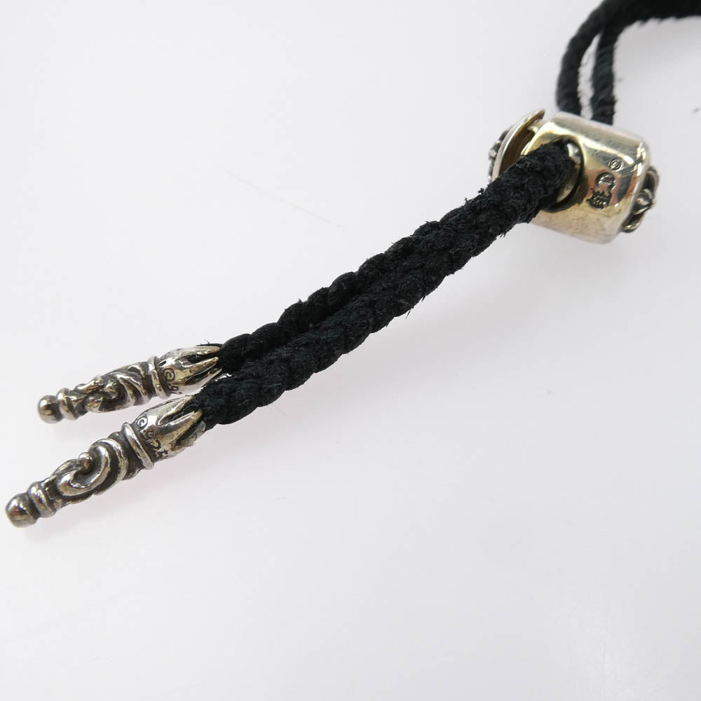 CHROME HEARTS クロムハーツ（原本無） FILIG CROSS-XSM LB LACESTPPRV1 フィリグリークロス XS レースストッパー レザーブレイド シルバー ネックレス シルバー系 ブラック系【中古】