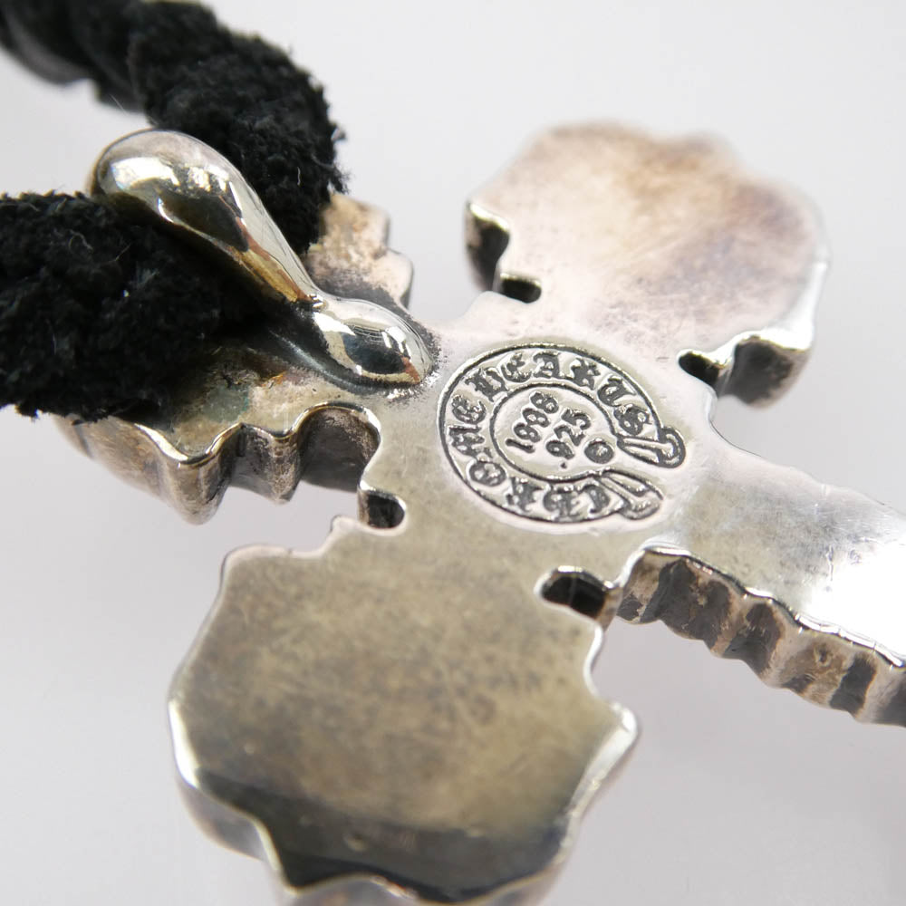 CHROME HEARTS クロムハーツ（原本無） FILIG CROSS-XSM LB LACESTPPRV1 フィリグリークロス XS レースストッパー レザーブレイド シルバー ネックレス シルバー系 ブラック系【中古】