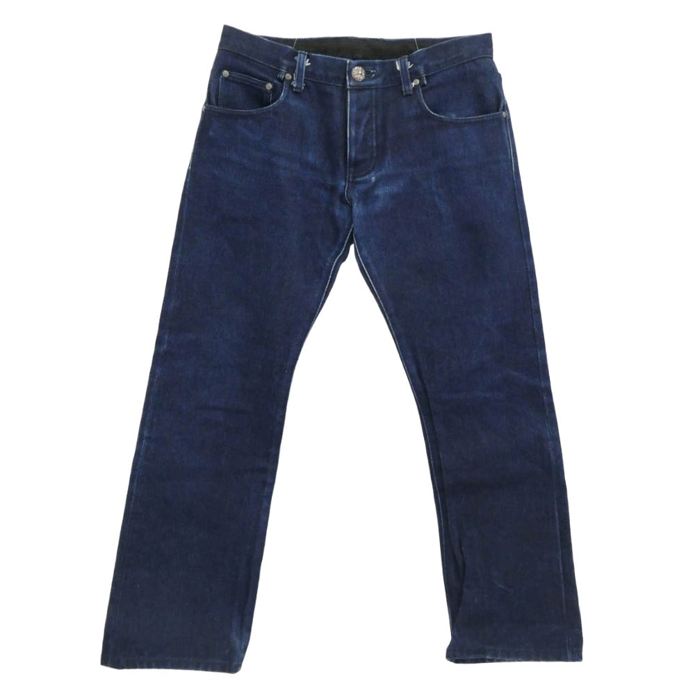 CHROME HEARTS クロムハーツ（原本無） DNM PANTS CRS BTN クロスボール ボタン ヘビーオンス デニムパンツ ジーンズ W34 インディゴブルー系 34【中古】
