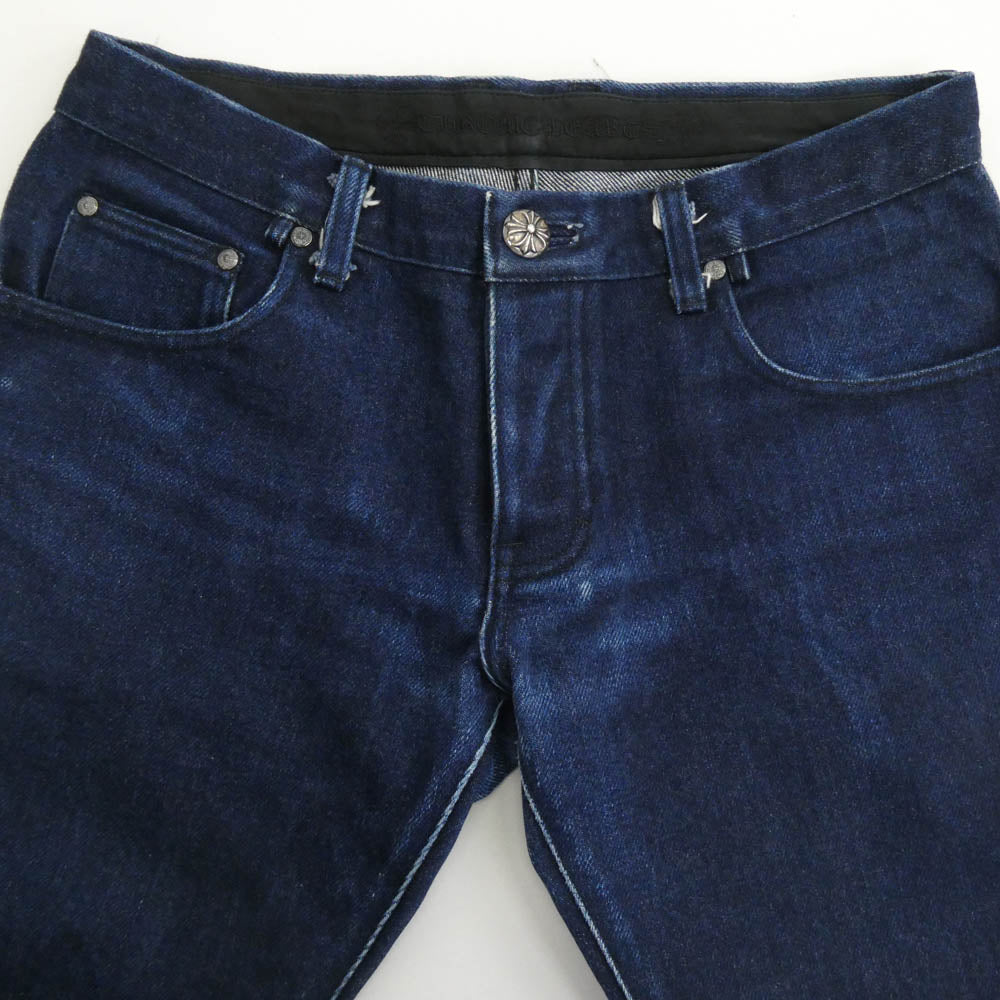 CHROME HEARTS クロムハーツ（原本無） DNM PANTS CRS BTN クロスボール ボタン ヘビーオンス デニムパンツ ジーンズ W34 インディゴブルー系 34【中古】