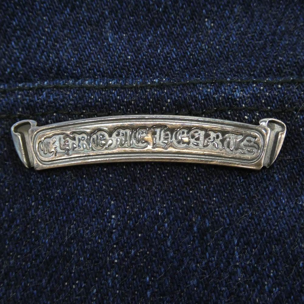 CHROME HEARTS クロムハーツ（原本無） DNM PANTS CRS BTN クロスボール ボタン ヘビーオンス デニムパンツ ジーンズ W34 インディゴブルー系 34【中古】