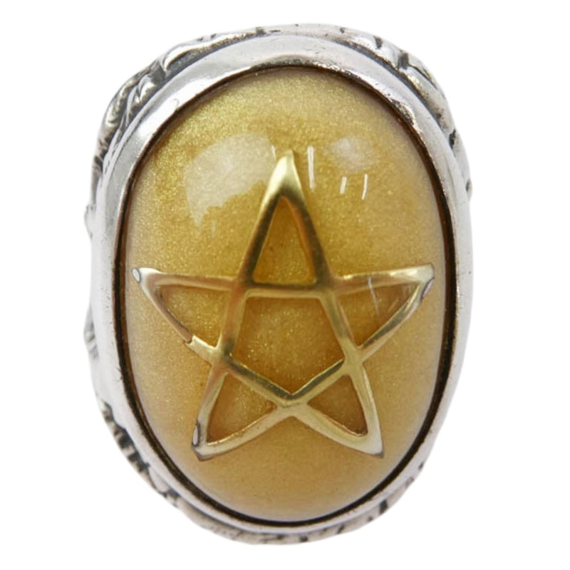 ALEX STREETER アレックスストリーター Angel Heart Ring エンジェルハート リング シルバー系 イエロー系 12号【中古】