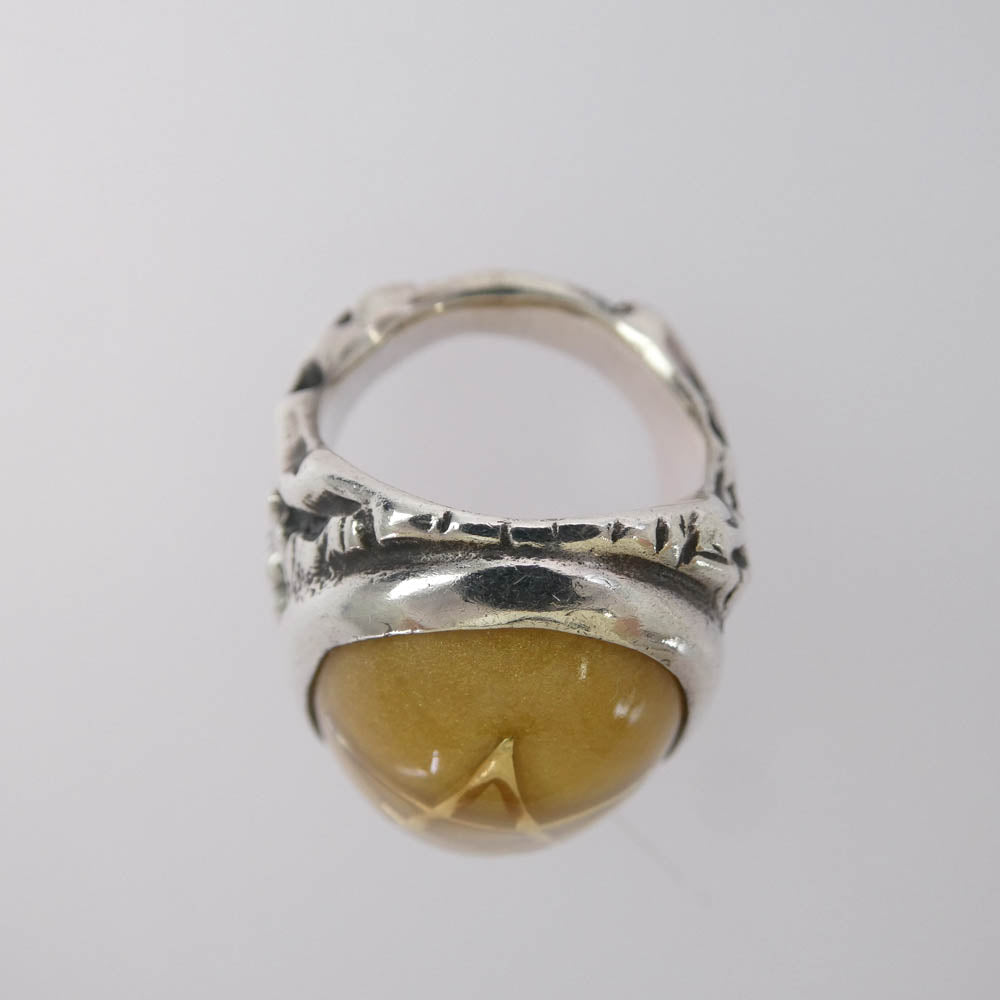 ALEX STREETER アレックスストリーター Angel Heart Ring エンジェルハート リング シルバー系 イエロー系 12号【中古】