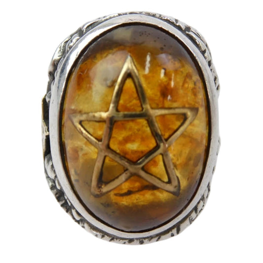 ALEX STREETER アレックスストリーター Angel Heart Ring エンジェルハート リング ゴールドスター シルバー系 オレンジ系 15号【中古】