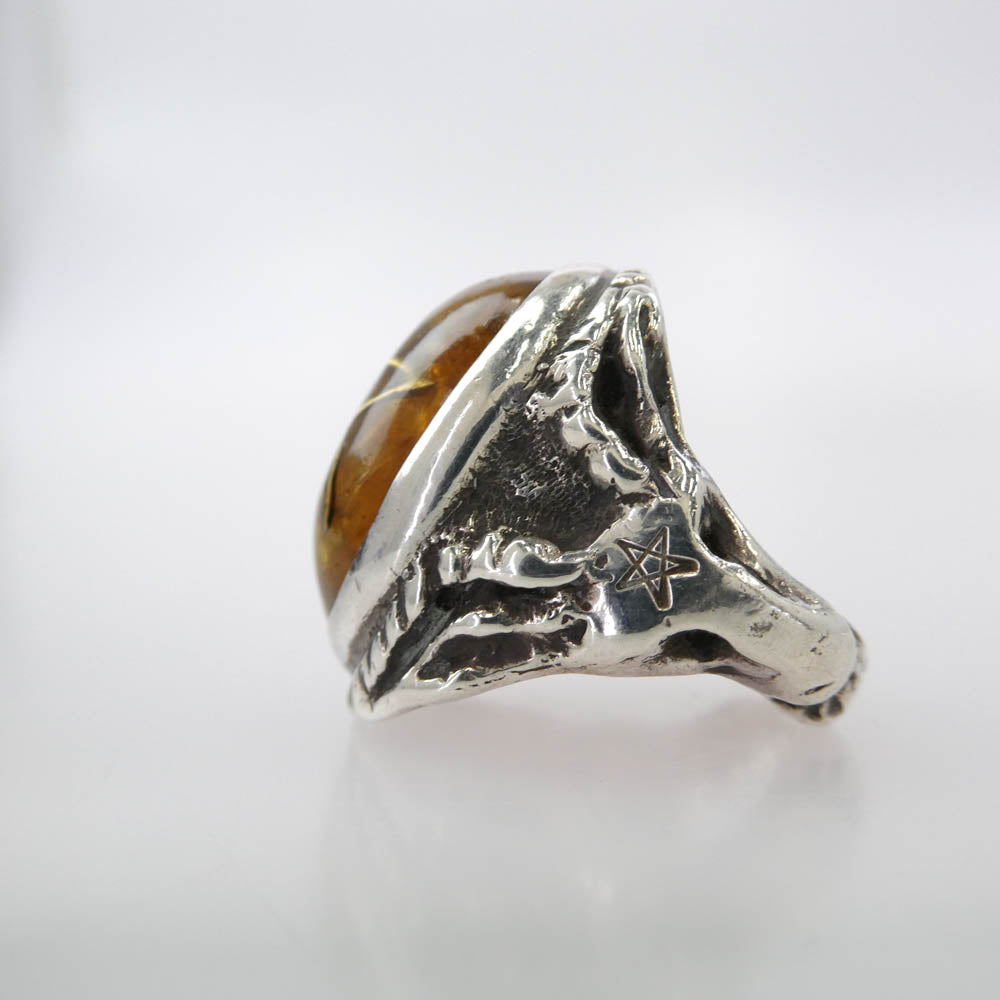 ALEX STREETER アレックスストリーター Angel Heart Ring エンジェルハート リング ゴールドスター シルバー系 オレンジ系 15号【中古】