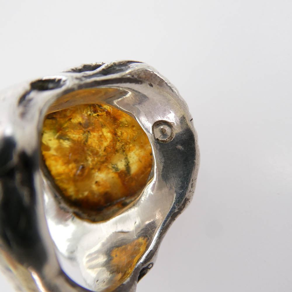 ALEX STREETER アレックスストリーター Angel Heart Ring エンジェルハート リング ゴールドスター シルバー系 オレンジ系 15号【中古】