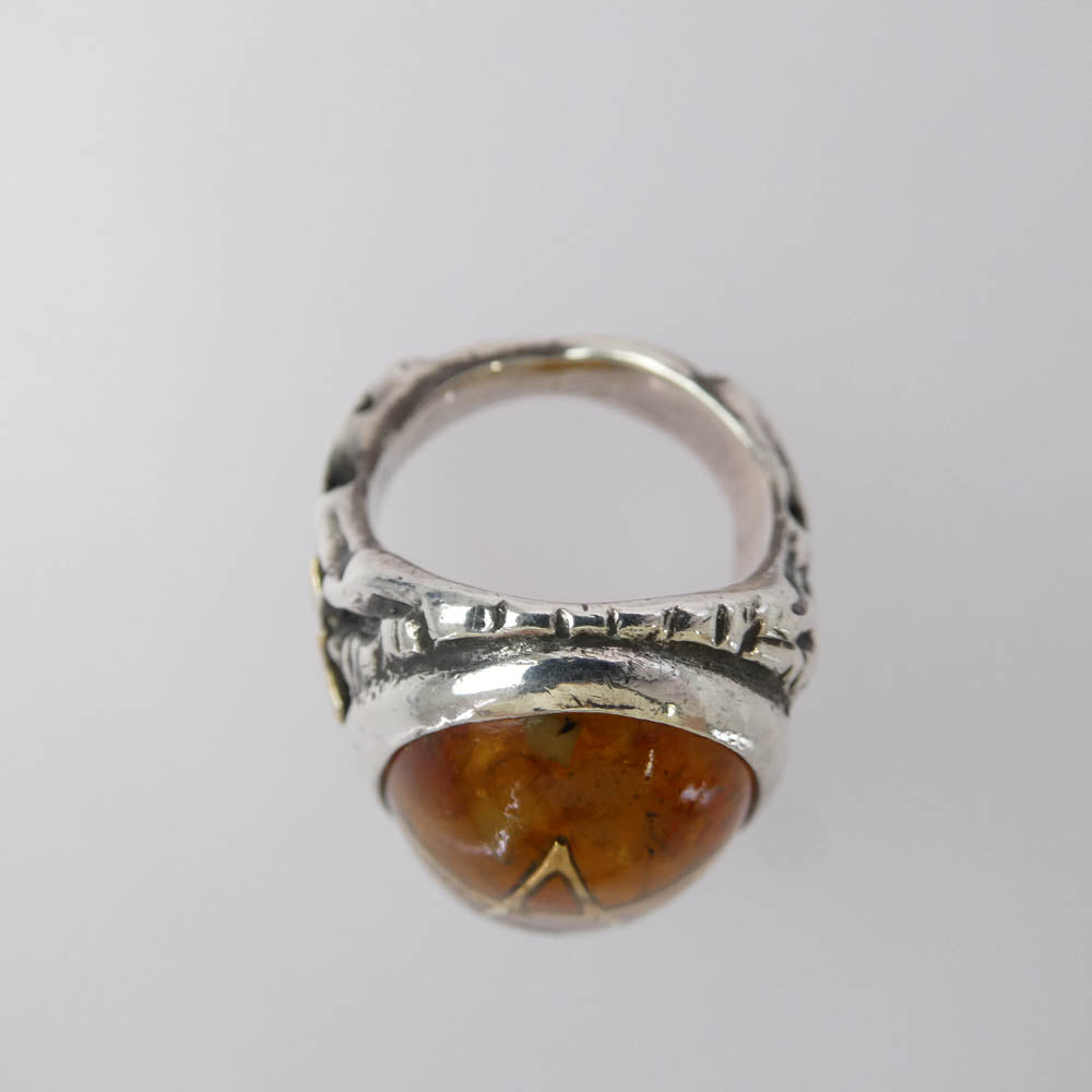 ALEX STREETER アレックスストリーター Angel Heart Ring エンジェルハート リング ゴールドスター シルバー系 オレンジ系 15号【中古】