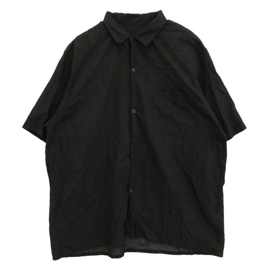 COMOLI コモリ Z01-02017 KHADI コットン 半袖オープンカラーシャツ 半袖シャツ ブラック系 2【中古】