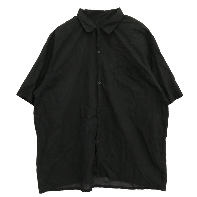 COMOLI コモリ Z01-02017 KHADI コットン 半袖オープンカラーシャツ 半袖シャツ ブラック系 2【中古】