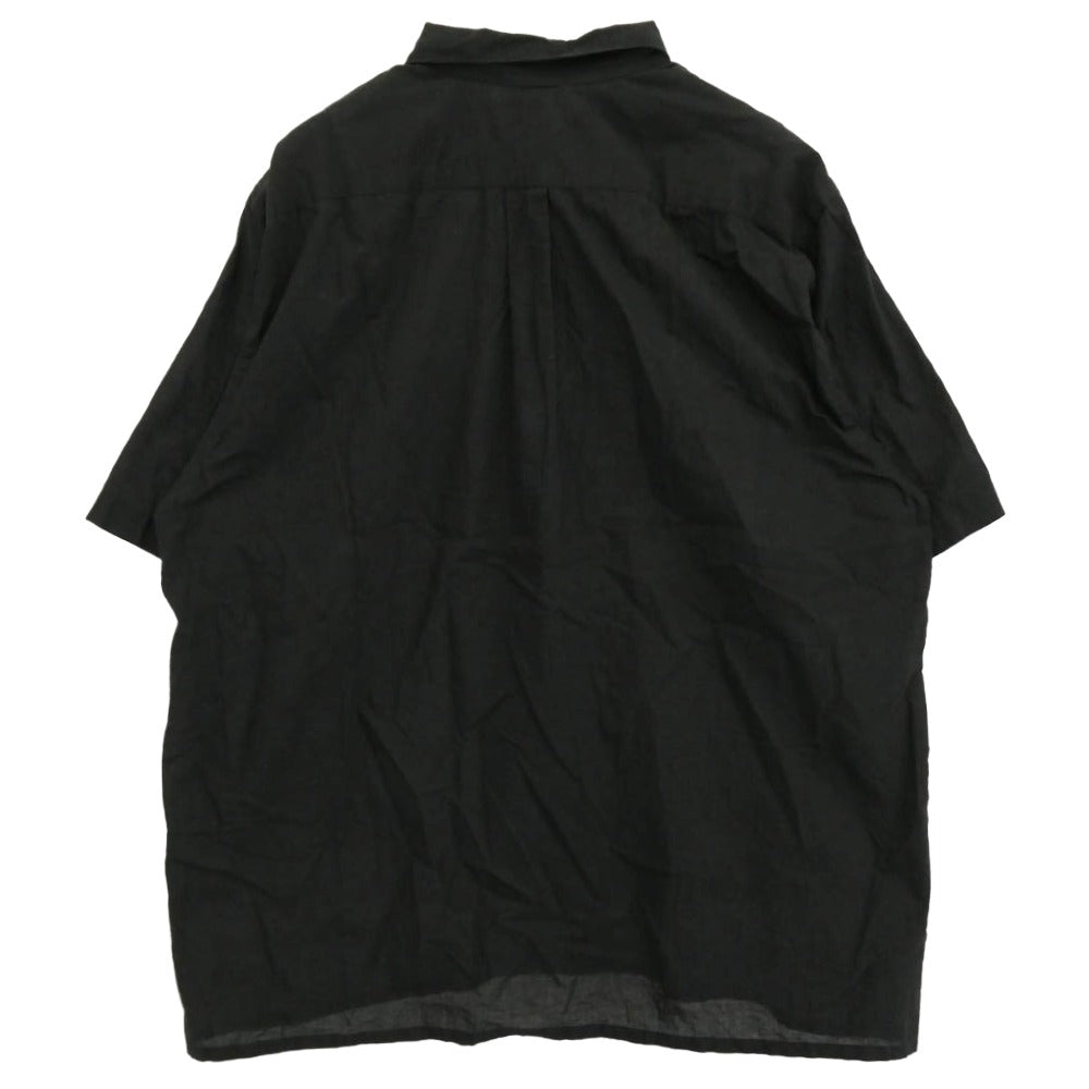 COMOLI コモリ Z01-02017 KHADI コットン 半袖オープンカラーシャツ 半袖シャツ ブラック系 2【中古】