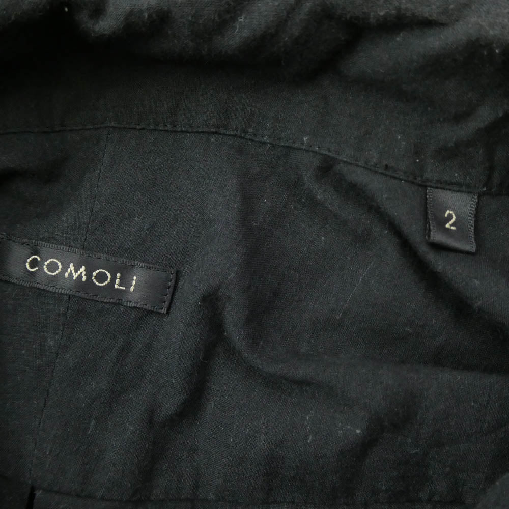 COMOLI コモリ Z01-02017 KHADI コットン 半袖オープンカラーシャツ 半袖シャツ ブラック系 2【中古】