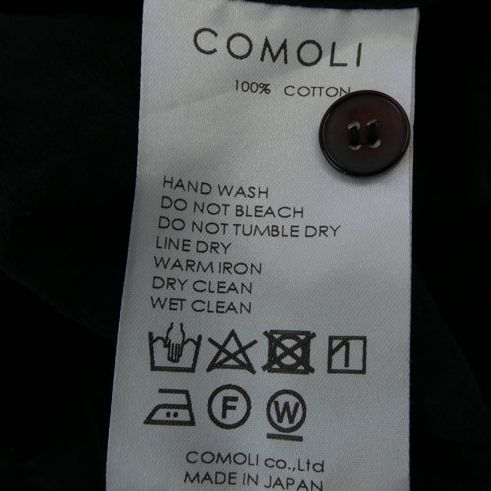 COMOLI コモリ Z01-02017 KHADI コットン 半袖オープンカラーシャツ 半袖シャツ ブラック系 2【中古】