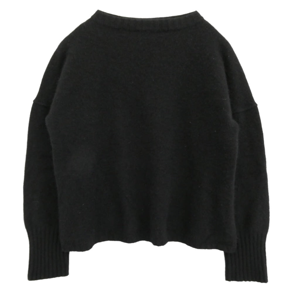 インディゴ エイエム CASHMERE GUERNSEY TOP カシミヤ ガンジー ニット ブラック系 46【中古】