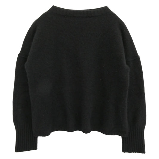 インディゴ エイエム CASHMERE GUERNSEY TOP カシミヤ ガンジー ニット ブラック系 46【中古】