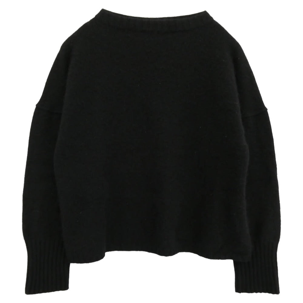 インディゴ エイエム CASHMERE GUERNSEY TOP カシミヤ ガンジー ニット ブラック系 46【中古】