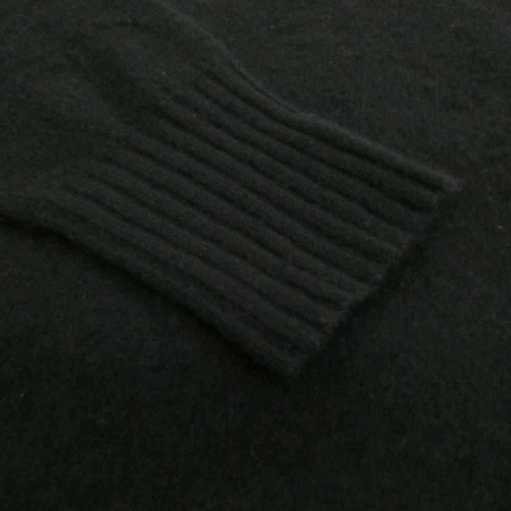 インディゴ エイエム CASHMERE GUERNSEY TOP カシミヤ ガンジー ニット ブラック系 46【中古】