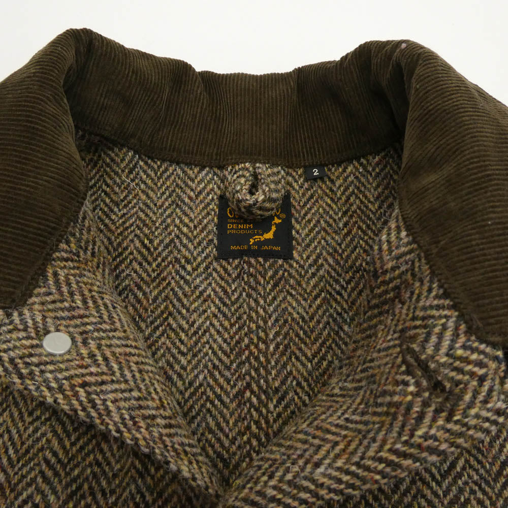 orSlow オアスロウ HARRIS TWEED RELAX FIT COVERALL ハリスツイード リラックスフィット カバーオール ジャケット ブラウン系 2【中古】
