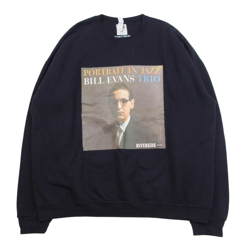 WACKO MARIA ワコマリア 21AW BILL EVANS CREW NECK SWEAT SHIRT TYPE-1 ビル・エヴァンス フォトプリント クルーネック スウェット トレーナー ダークネイビー系 2XL【中古】