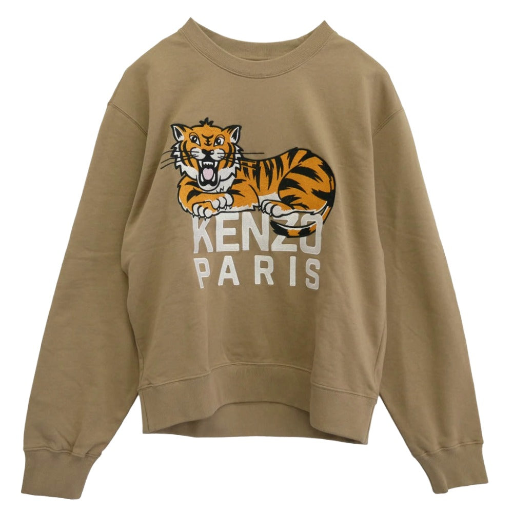 KENZO ケンゾー 25SS FF55SW2634MF Happy Tiger sweatshirt ハッピータイガー スウェットシャツ ブラウン ベージュ系【極上美品】【中古】